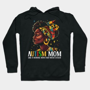 African Black Autism Mom Afro Mother Autism Awareness Hoodie